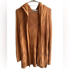 Marled Reunited knit cardigan rust brown large